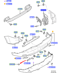 Ślizg lewy zderzaka tylnego S-max 06-10 -  6M21-R17E851-AE, 1465384, oryginał Ford OE