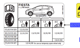 Nalepka 13-19 st/st2 -  C1BB-1532-EC, 1818228, oryginał Ford OE