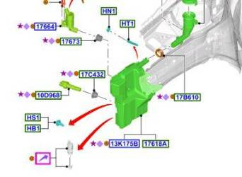 Zbiornik spryskiwaczy Focus mk3 2011- / 14- - BV61-17B613-CC , 2266992, oryginał Ford OE