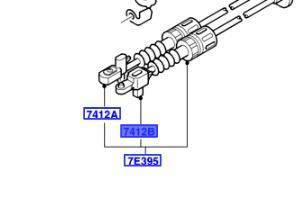 Łącznik zacisk linki zmiany biegów Focus mk1 98-05 - XS4R-7412-JA , 1094562, oryginał Ford OE
