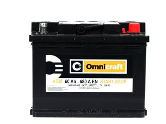 Akumulator omicraft 60ah 680a agm - 2402377, oryginał Ford OE