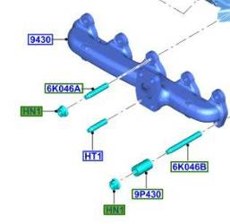 Nakrętka m8 kolektora wydechowego i turbo Ford oe -  7M5Q-9P441-AA, 1448187, oryginał Ford OE