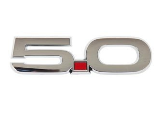 Emblemat błotnika lewy 5.0 Mustang gt 15- 17- - FR3B-16C149-ABSMAS , 5311263, oryginał Ford OE