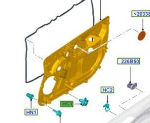Spinka montażowa drzwi Fiesta 08-12 -  W714233-S300, 1552662, oryginał Ford OE