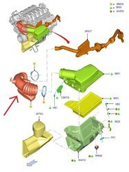 Przewód rura filtra powietrza Mustang 5,0 2015-17 -  FR3C-9F805-CE , 2082214, oryginał Ford OE
