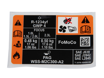 Nalepka klimatyzacji Focus 18- Ford oe - JX7B-19A688-BD, 2379703, oryginał Ford OE