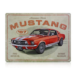 SZYLD Z BLACHY FORD MUSTANG GT 1967 RED