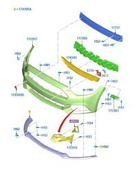 Zderzak przód Mustang 2015-2017 -  FR3B-17C831-CAPRAA , 2015171, oryginał Ford OE