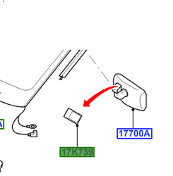 Folia przylepna lusterka wewnętrznego ka 96-08/ Puma 97-01 -  77FB-17K739-AA, 1568648, oryginał Ford OE