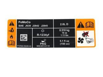 Kalkomania instrukcja klimatyzacja Edge 15- -  HT4A-19A286-AA, 1919680, oryginał Ford OE