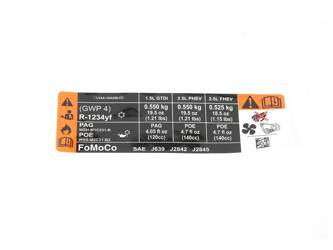 Naklejka klimatyzacji r-1234yf Ford Kuga mk3 20- - LV4A-19A286-FC, 2716724, oryginał Ford OE