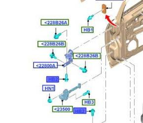 Śruba zawiasu drzwi m8 x 20mm Focus C-max -  W716217-S442 , 5175205, oryginał Ford OE