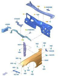 Błotnik przedni lewy Mustang 2017- base -  JR3B-16006-AK , 2240314, oryginał Ford OE