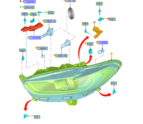 Reflektor lewy Mondeo mk5 2014- -  DS73-13W030-AG , 2284965, oryginał Ford OE